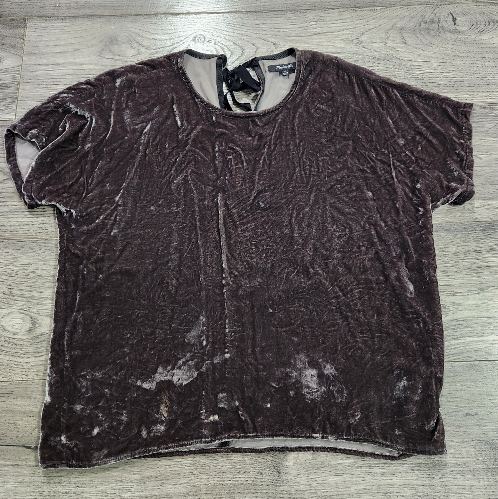 Madewell | Velvet Silk Blend Back Tie Top